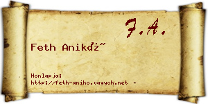 Feth Anikó névjegykártya